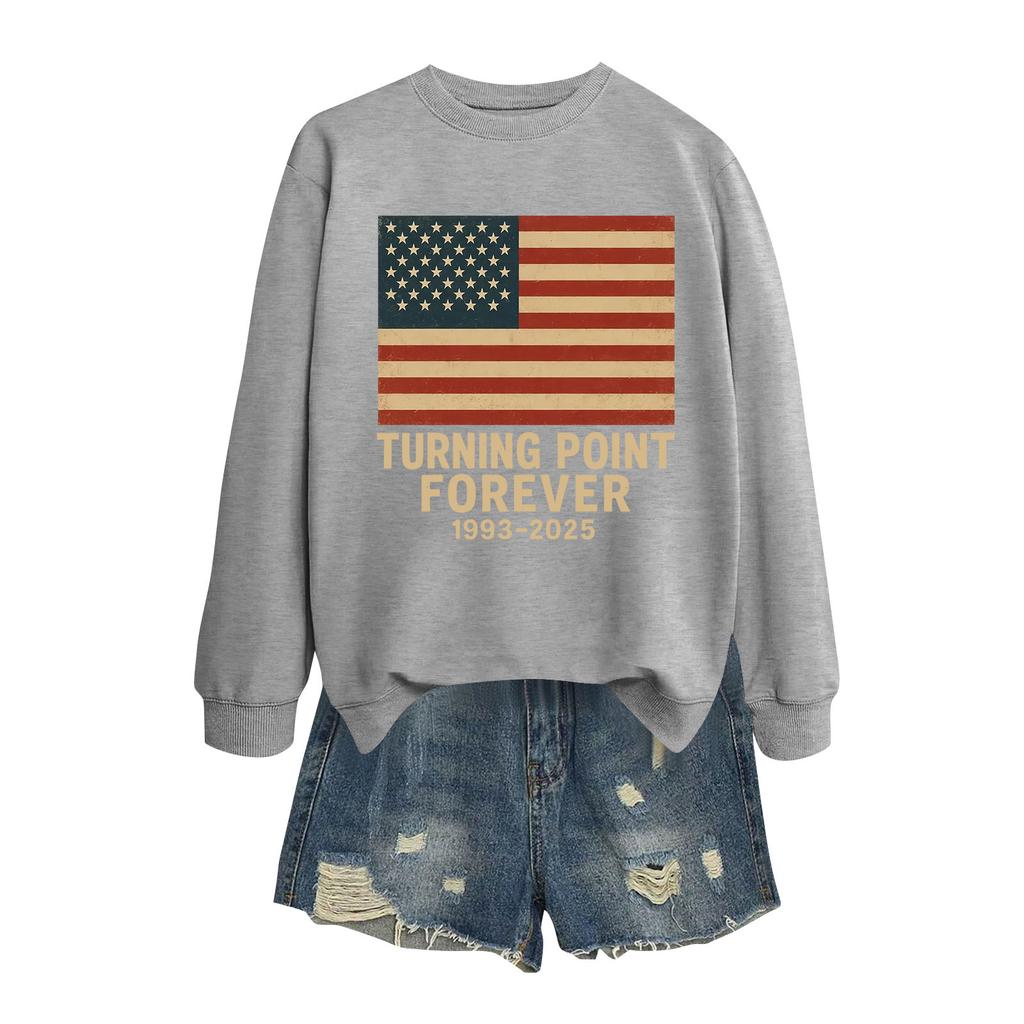 Damemote Casual Langermet trykt rundhals sweatshirt topp