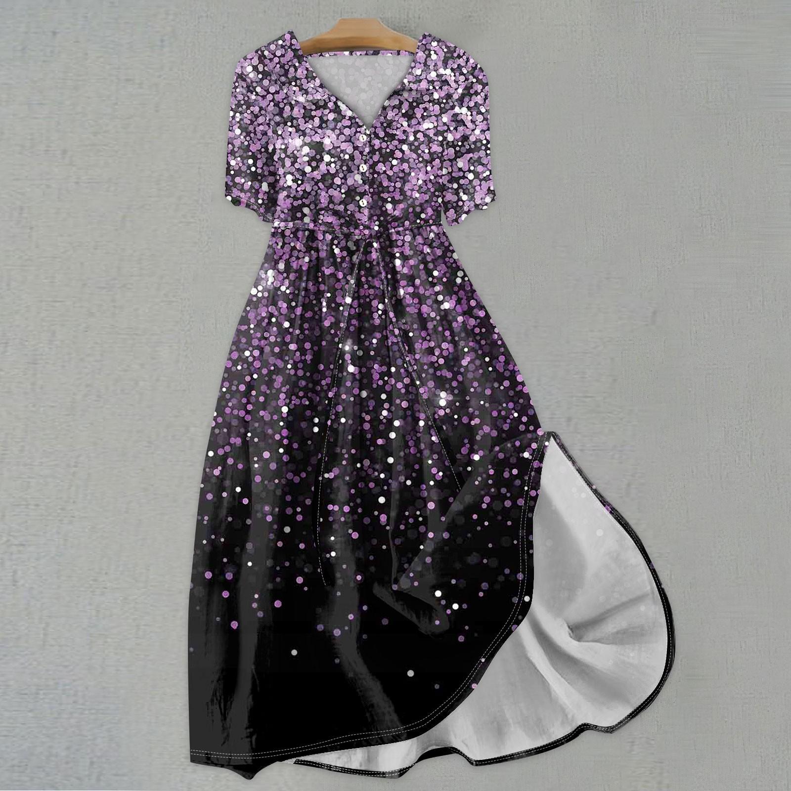 

Жіноча модна повсякденна сукня з принтованим коміром і ґудзиками з короткими рукавами та лямками S