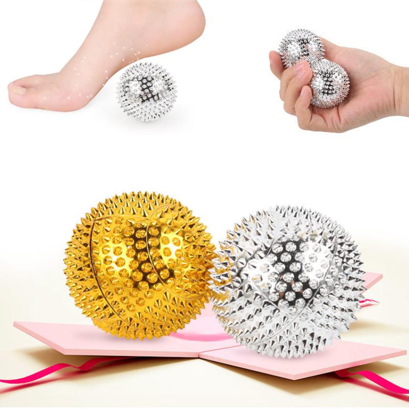 1 Pair Yoga Fitness Ball Durable Spiky Massage Ball Trigger Point Sport Fitness Hand Foot Pain Relief Magnetic Therapy Massager