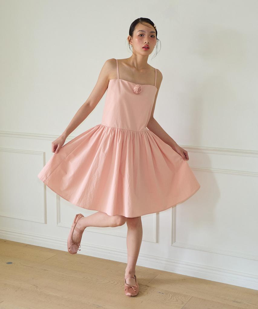 SALON DE YOHN Corsage Mini Slip Dress_ Peach