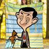 Mr Bean Theme Printed Blanket Perfect For Couch Bed Travel Outdoor Use Machine Washable Cozy Durable