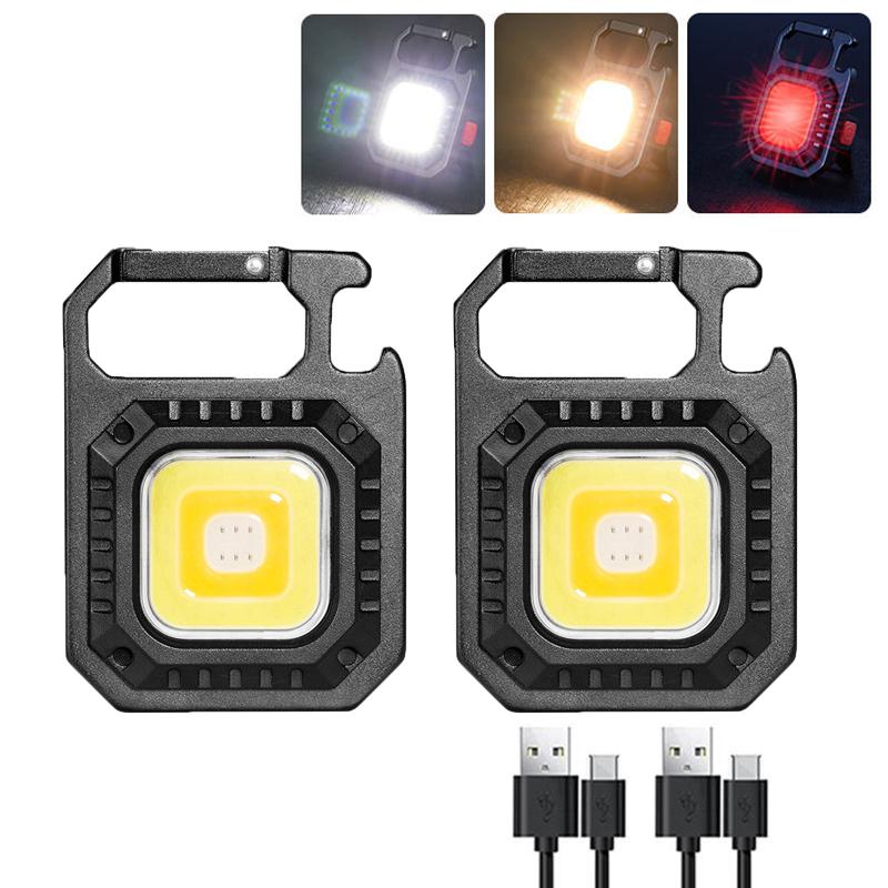 Portable Mini Keychain Light USB Rechargeable Flashlight led Waterproof Emergency Work Light Powerful Outdoor Camping Torch