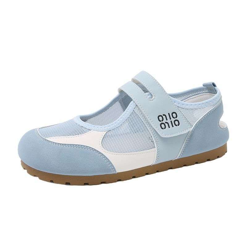 2025 Summer New Korean Version of Color Matching German Training Shoes Women's Soft Sole Breathable Sports Light Casual Mary Jane Single Shoes