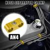 X AUTOHAUX 3pcs Car AN4 11mm Hose Separator Clamp Hose Clamp Fuel Line Connector Aluminum Alloy Blacket Gold Tone