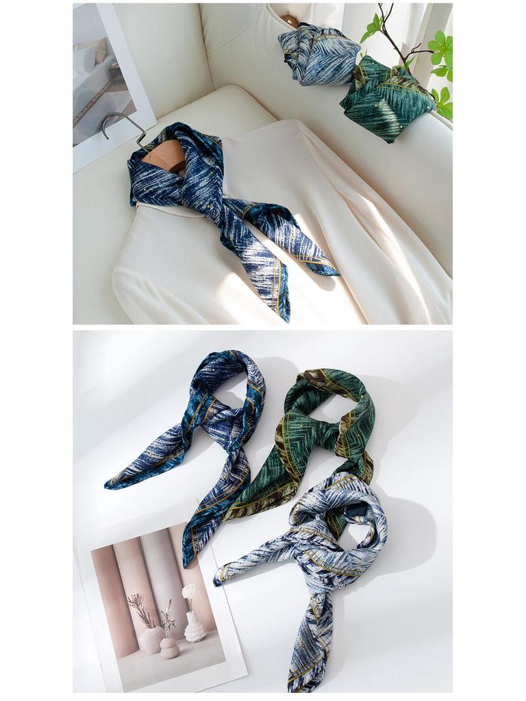 Silk Wool Women's Double-Sided Printed Scarf – Versatile Commuting, Sun Protection, Warm Shawl, Exquisite Self-Gift