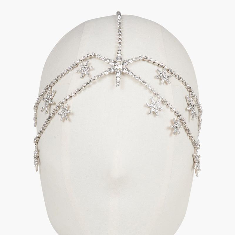 

Stonefans многослойная шестиугольная цепочка для украшений в виде звезды для женщин, богемная цепочка для лба со стразами, свадебные украшения