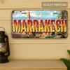 D Flat A X Inch Metal Wall Decor Sign Featuring Exotic Moroccan Marrakech Architecture Perfect for Outdoor Balcony Spac