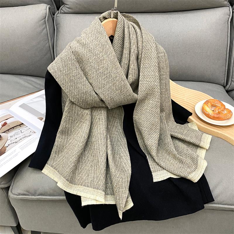 Women Winter Warm Luxury Imitation Cashmere Scarves Solid color Fashion Shawl Wrap Ladies Blanket Foulard Pashmina Bandana Scra