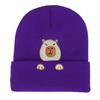 New Capybara Embroidered Wool Hat Women's Autumn and Winter Warm Cold Hat Men's Trendy Brand Sleeves Black Knitted Hat