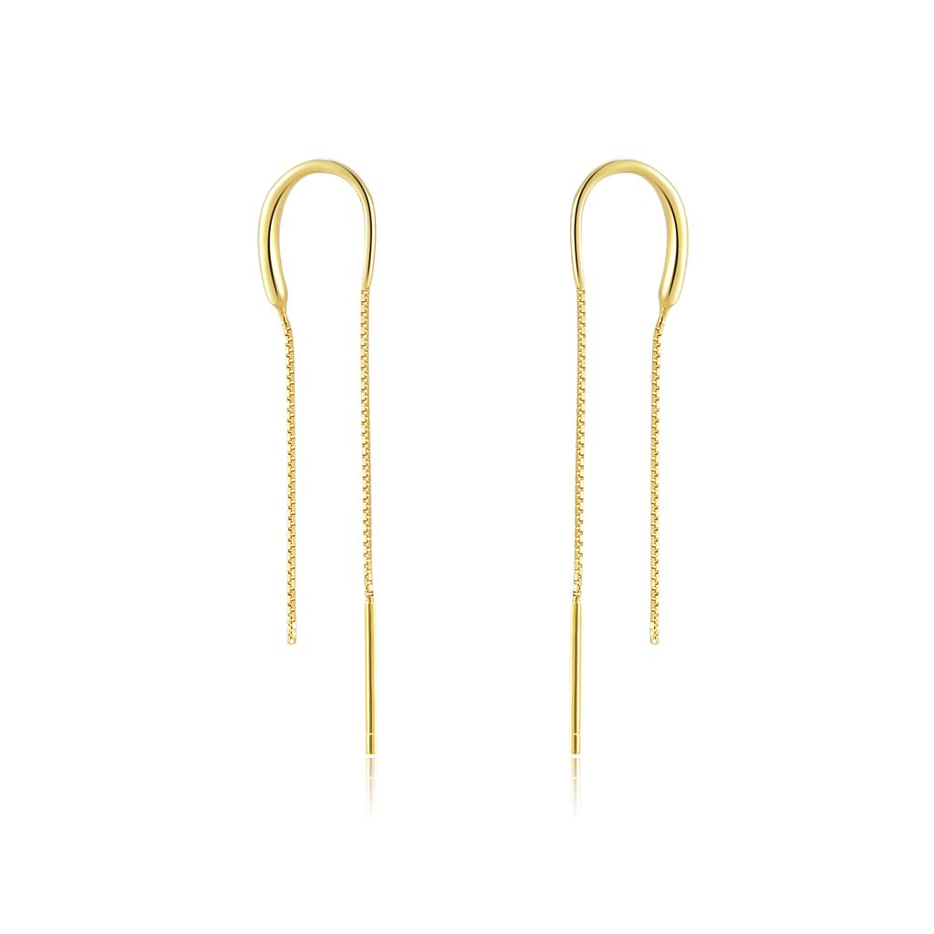 DPLAOPA 925 Silver Long Chain Drop Earring Fine New Simple Delicate Party Birthday Gift Jewelry For Women