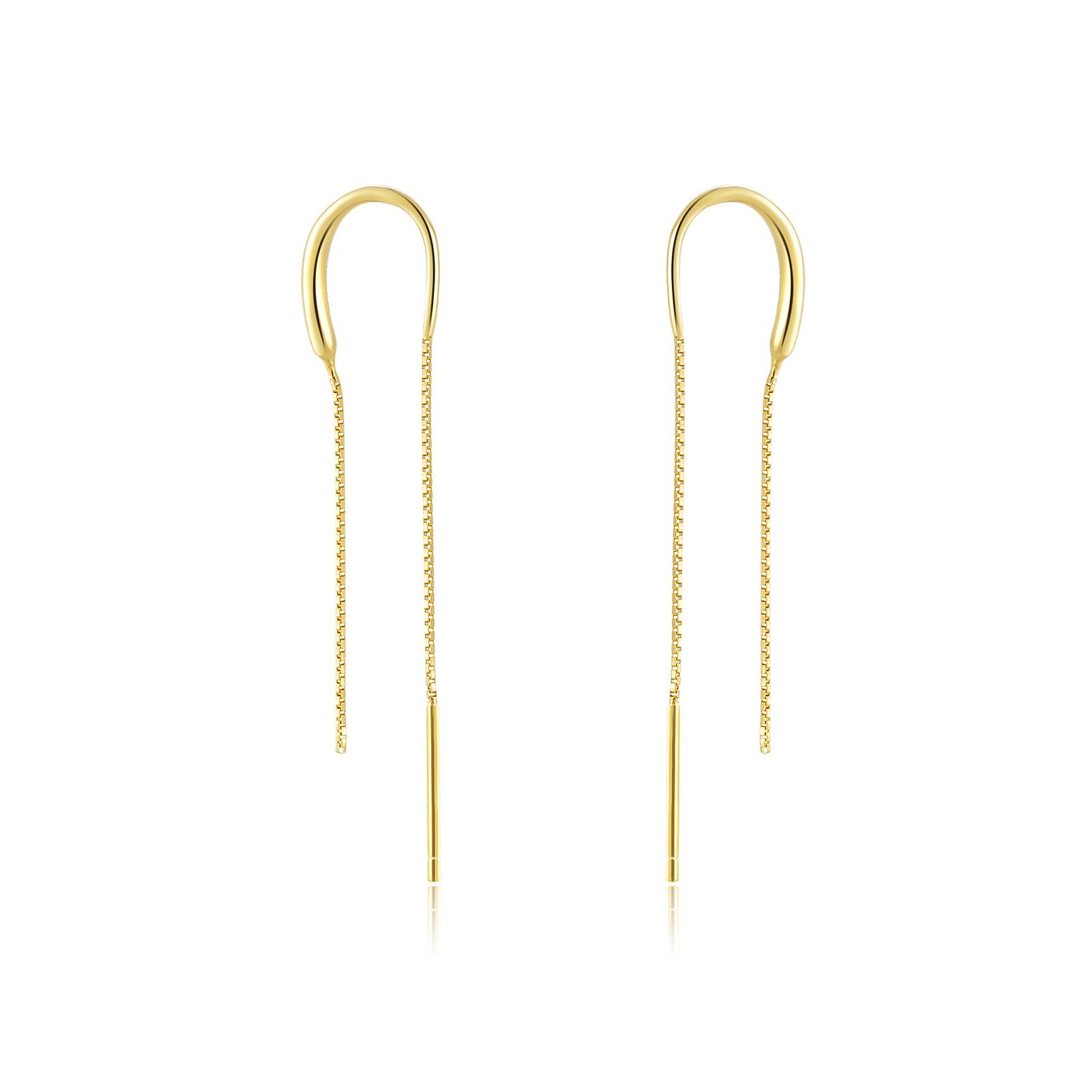 

DPLAOPA 925 Silver Long Chain Drop Earring Fine New Simple Delicate Party Birthday Gift Jewelry For Women золотой