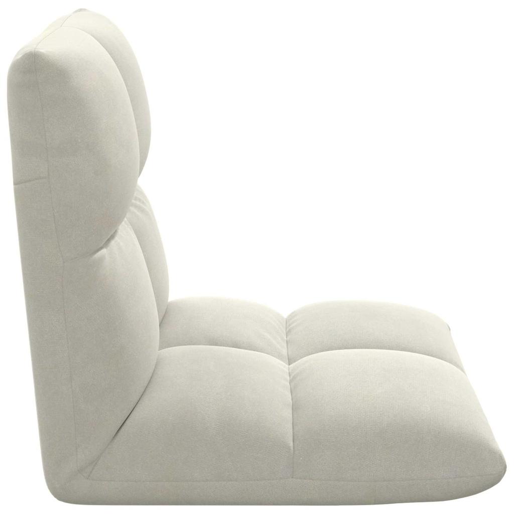 Adjustable Footstool Cream Velvet