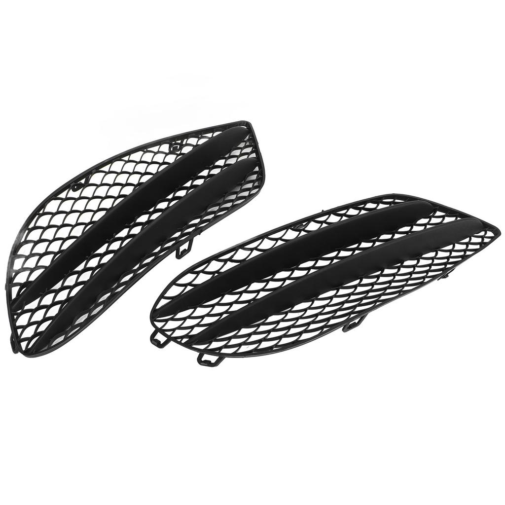 1 Pair Front Bumper Fog Light Grille Black Replacement For Benz E‑Class Coupe W207 A207 C207 AMG Line 2013 to 2016