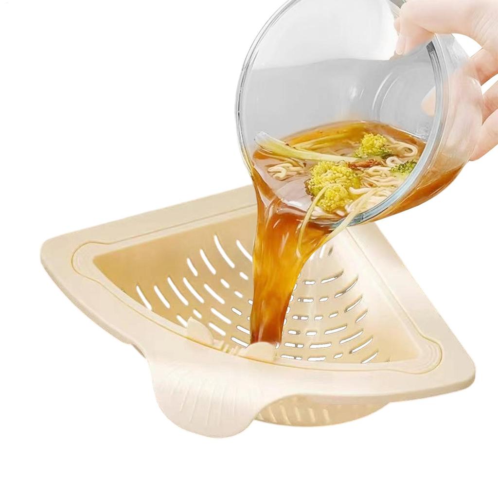 Sink Drain Basket Magnetic Sponge Holder Anti-Clog Corner Sink Strainer Kitchen Food Catcher  for Fruit Vegetable Noodle Washing