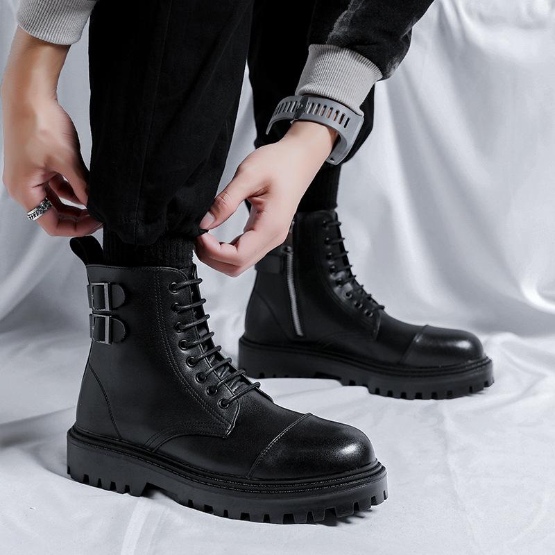 Martin Boots Men's Winter New British Style High-top Men's Thick-soled American Tooling Leather Boots Men's 12518-A