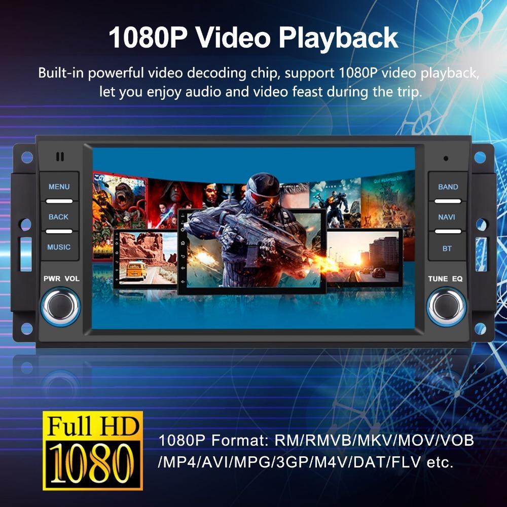 For 2Din Car Android Stereo GPS Player Ram Challenger Jeep Wrangler JK Head Unit Single Radio BT Carplay Multimedia