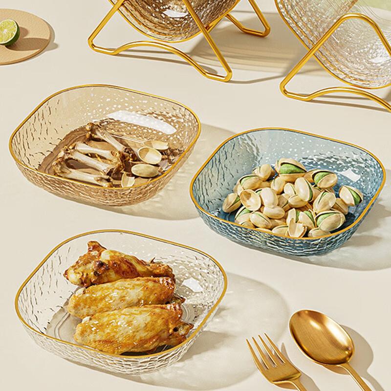 YIJUK Plastic Snack & Fruit Plates (4-Pack)