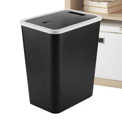 1PC Kitchen Bathroom Trash Can 25.5*18.5*30.5cm Stylish Household Trash Can With Lid For Bathroom, Kitchen And Living Room