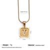 Stainless Steel Electroplated 26-Letter Pendant Necklace with Round Snake Chain
