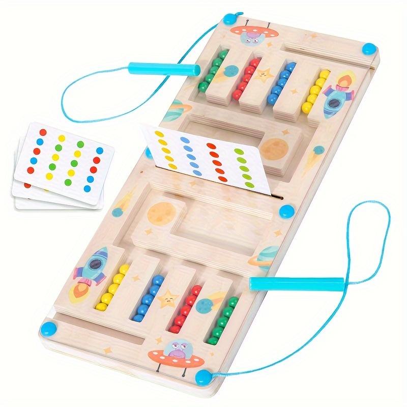 

Деревянная игра TikTok, 2 стиля, лабиринт с бусинами 4 цветов, когнитивная игрушка для сортировки по цветам, развивающая настольная игра для 2 игроков, смешанные цвета, развивающие игрушки и игры Four-color ball maze for two