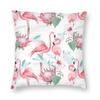 Pink Flamingo Exotische Blumen Flamingo Kissenbezug Druck Polyester Kissenbezug Überwurf Kissenbezug Bezug Sitzer Reißverschluss