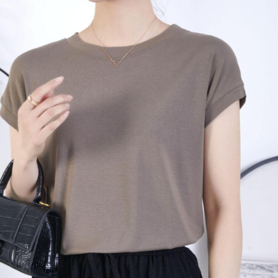 

Футболка с коротким рукавом для женщин Нишевая Однотонная Модная Летняя Одежда Тонкий Топ 2XL