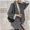 Vintage Brown Blazer Women Elegant Official Ladies Spring Autumn Fashion Long Sleeve Oversized Chic Casual Suit Jacket