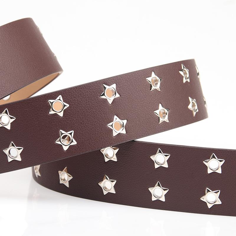 New Korean version of pentagram double exhaust eye belt personality punk style fashion versatile jeans suit belt women