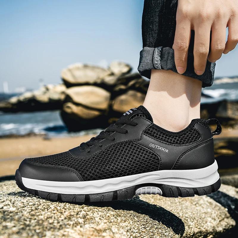 Men Casual Shoes Summer Climbing Hiking Shoes Outdoor Sneakers Men Trainers Breathable Comfortable Men'S Walking Treking Shoes
