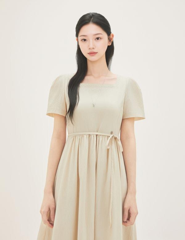 Roem Square Neck Short Sleeve Dress Rmowg26Rt1
