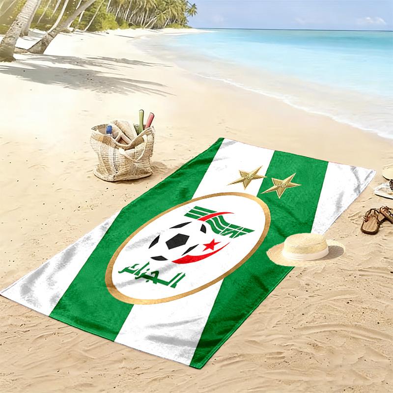 Algeria National Football Team Print Beach Towel, Large Soft Quick Dry Towel for Beach Camping Swimming