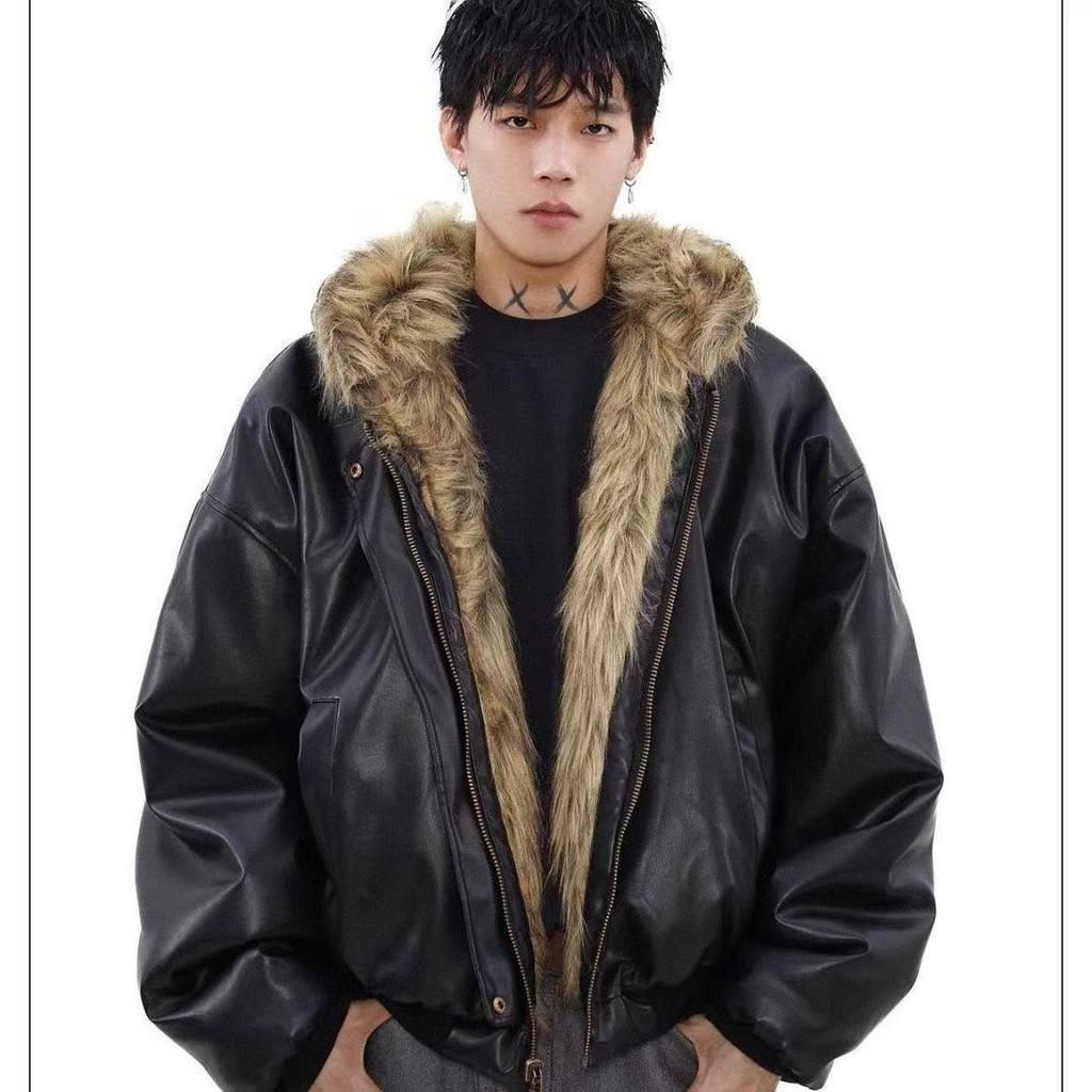 Zuo Shan American Style Double-Sided Winter Jacket for Men - Cotton & Plush