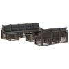 Garden Sofa Set 11 Pieces Gray and Dark Gray Poly Rattan