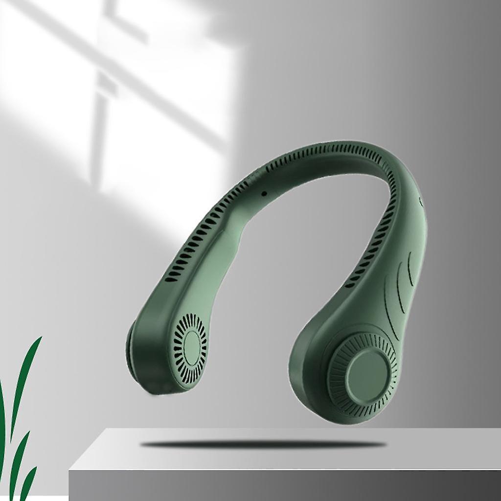 Portable Neck Hanging Fan Sports Gym Running Personal Fan Wearable Fan Green