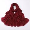 Soft Versatile Solid Bamboo Yarn Scarf With Star Rhinestone For Women