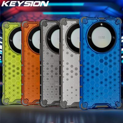 KEYSION Stoßfeste Rüstungshülle für HONOR X9b 5G X9A Silikon + PC Transparente Waben-Telefonabdeckung für Huawei Honor Magic 6 5 Lite