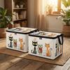 With Lid Foldable Clothes Organizer Large Capacity Cat Pattern Wardrobe Basket  Clothing Storage