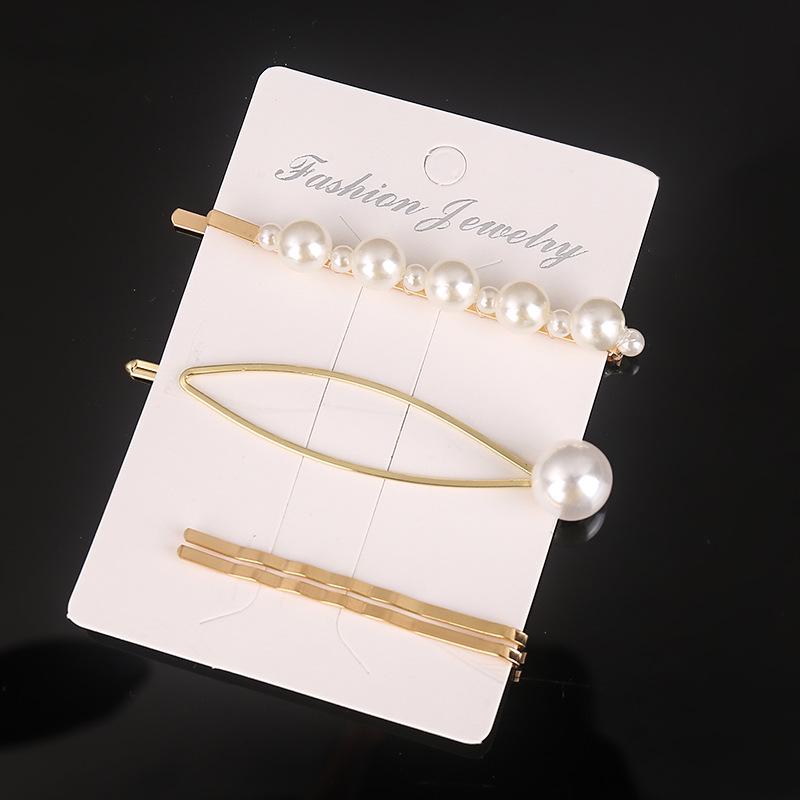 "Vintage Perlen Haarnadel Set: Europäischer & Amerikanischer Retro-Kristallschmuck"