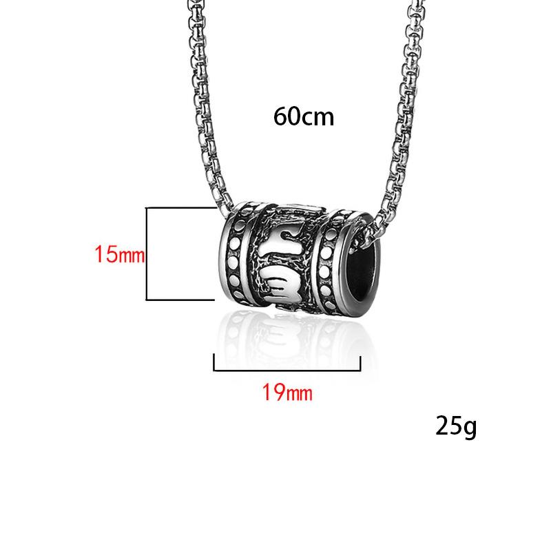 Fashionable Retro Totem Cylinder Artifact Hip Hop Necklace Men's Titanium Steel Accessories