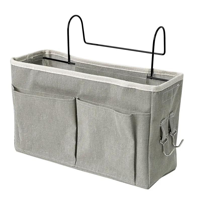 

Подвесная корзина, прикроватная тумбочка для хранения вещей, большая вместимость, многоцелевые сумки для хранения вещей, сумка для домашних вещей серый