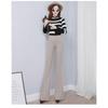 OL Office Workwear Summer High Waist Women's Wide Leg Capris Suit Pants for Women Skinny Flare Pants Woman Trousers Black