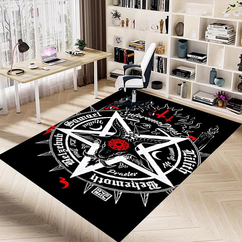 1pc Baphomet Satanism Carpet, Office Rug Outdoor Mat Home Decor Area Carpet Festival