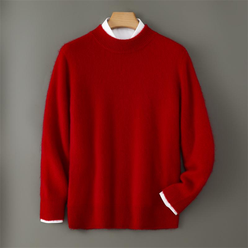 Men s Wool Knit High-Neck Pullover: Warm, Thick, Loose-Fit Korean Style (2025 Autumn/Winter Collection) XL