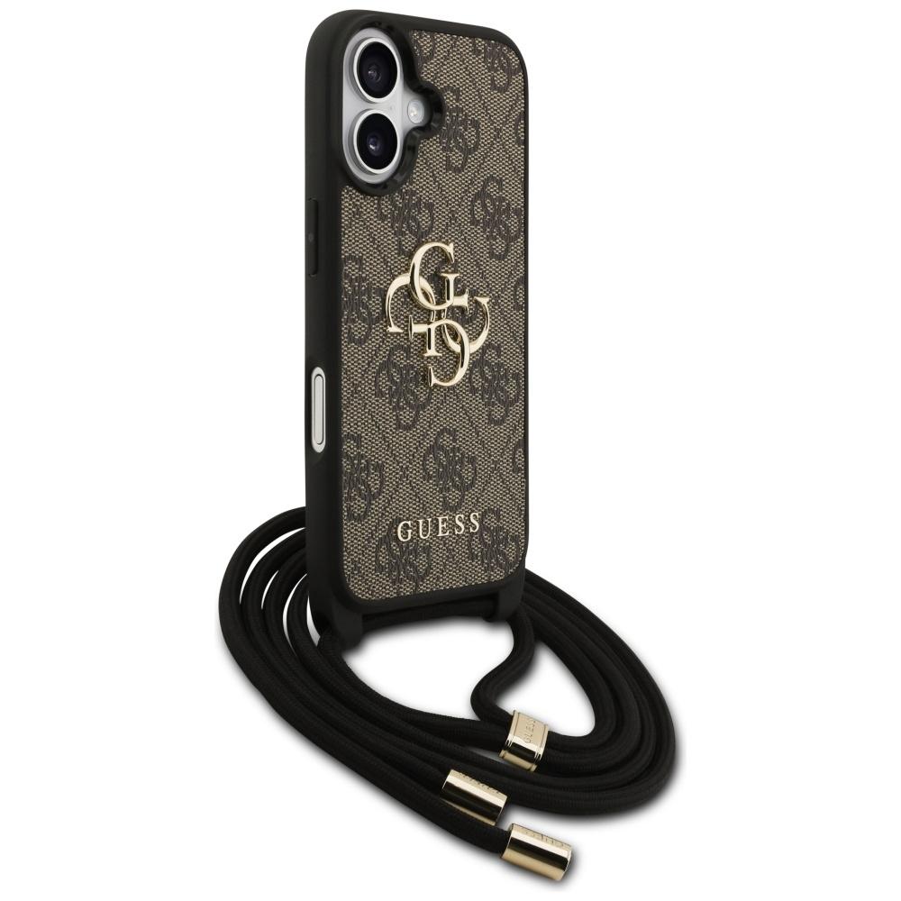 Guess 4G Big Logo Cord Stap Crossbody Case for iPhone 17 Brown