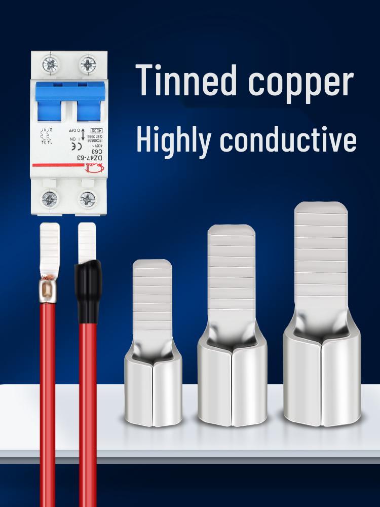C45 Purple Copper Circuit Breaker Terminal Lug Insert - Cold Crimp Wire Connector Splicing Terminal.
