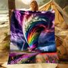 Colorful Tornado and Floral Patterns Flannel Printed Blanket Suitable for All Seasons Suitable for Living Office Sofa and Travel