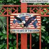 2D Flat 250 Years of Freedom Metal Sign 1776-2026 American Independence Day Decor Rustic Aluminium Plaque with Bald Eagle & Flags Design Vintage Wall