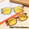 Square Night Vision Glasses for Car Driving Men Women Ultralight UV400 Sunglasses Trendy Blue Light Blocking Glasses Eyewear