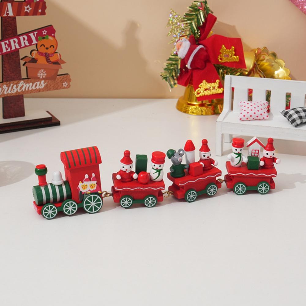 2025 Wooden Christmas Train Decor - Handcrafted Mini Holiday Set for Home, Window Display & Stocking Stuffers Gift