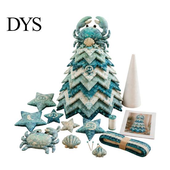 Handmade Gift for Special Occasions DIY Quilted Zodiac Tree Kit, Fabric Patchwork Sewing Constellation Ornament Kit Signs Craft Adults, Desktop
